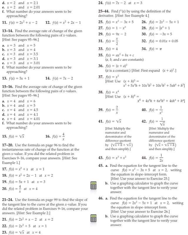 Solved d. x 2 and 2.1 e, x=2 and x=2.01 f. What number do | Chegg.com