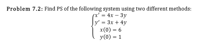 Solved Find the particular solution of the following system | Chegg.com