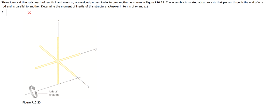 Solved Three identical thin rods, each of length L and mass | Chegg.com