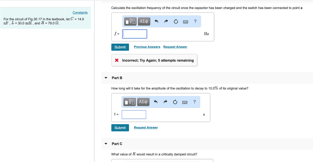 Solved Calculate the oscillation frequency of the circuit | Chegg.com