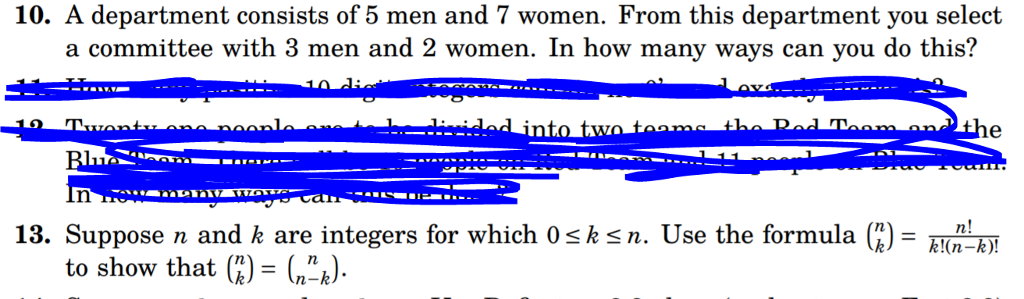 Solved 10. A Department Consists Of 5 Men And 7 Women. From | Chegg.com