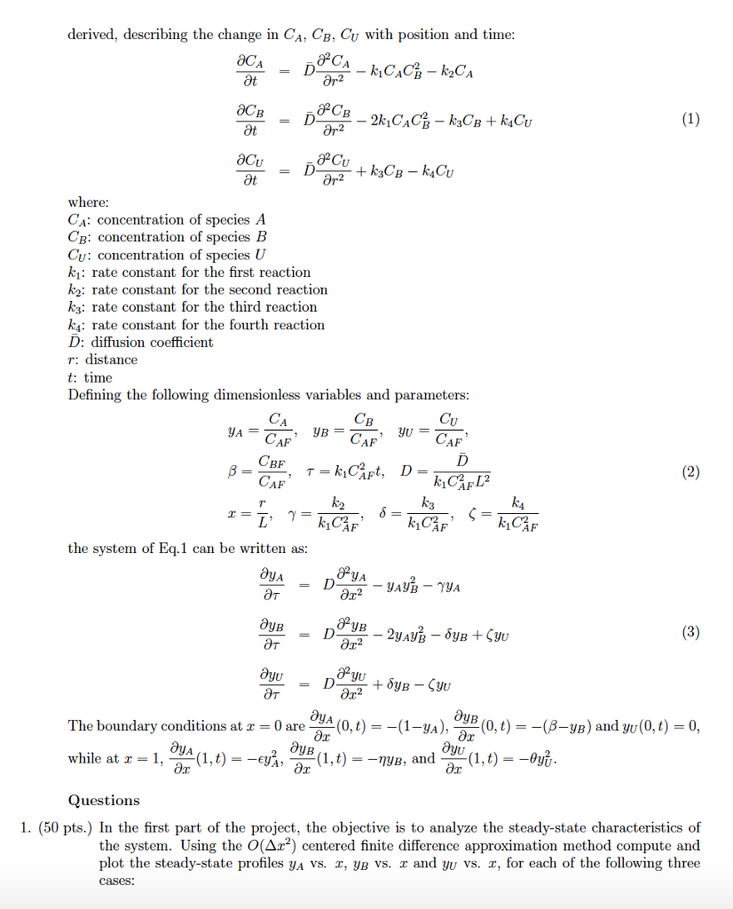 I need help with a numerical analysis project, | Chegg.com