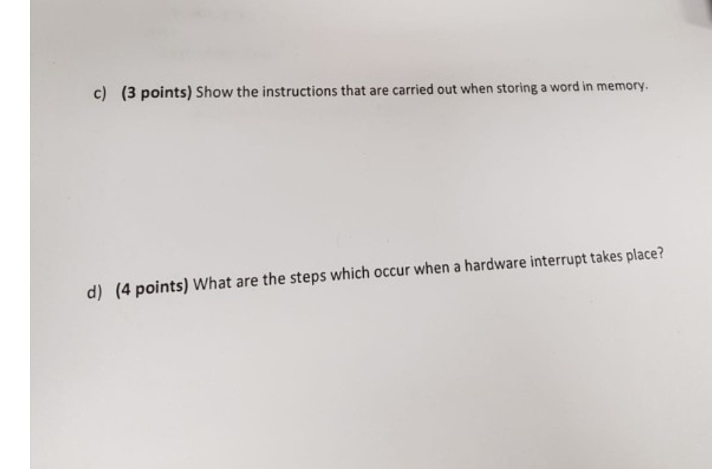 Solved c) (3 points) Show the instructions that are carried