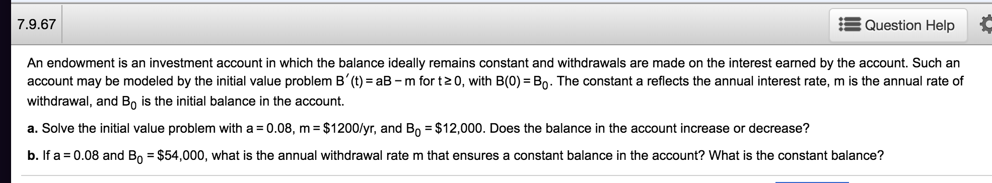 Solved An Endowment Is An Investment Account In Which The Chegg