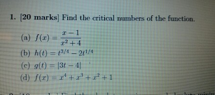 Solved Find the critical numbers of the function. f (x) = x | Chegg.com