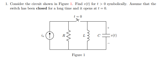 Solved 1. Consider The Circuit Shown In Figure 1. Find V(t) | Chegg.com