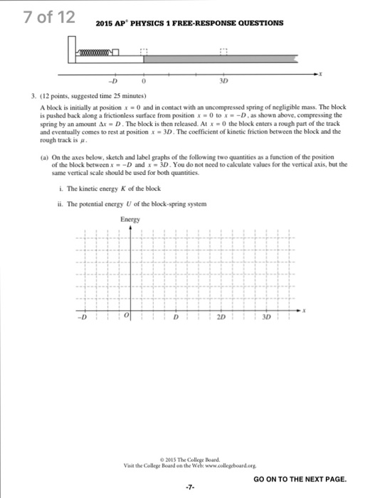 Solved A block is initially at position x=0 and in contact