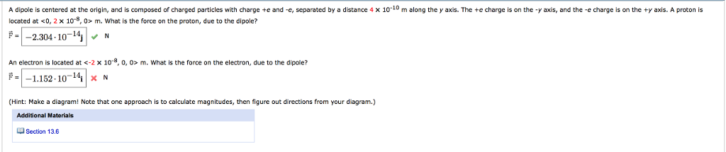 Solved A dipole is centered at the origin, and is composed | Chegg.com