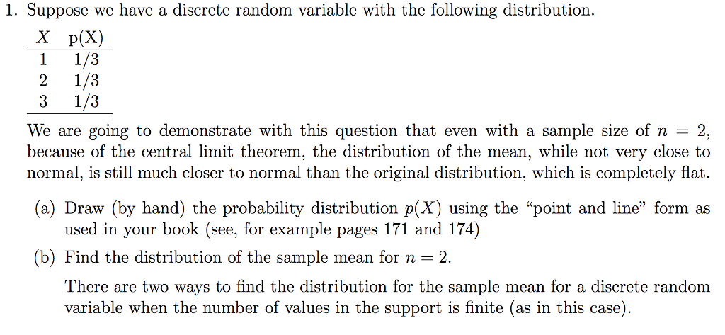 Solved Suppose we have a discrete random variable with the | Chegg.com