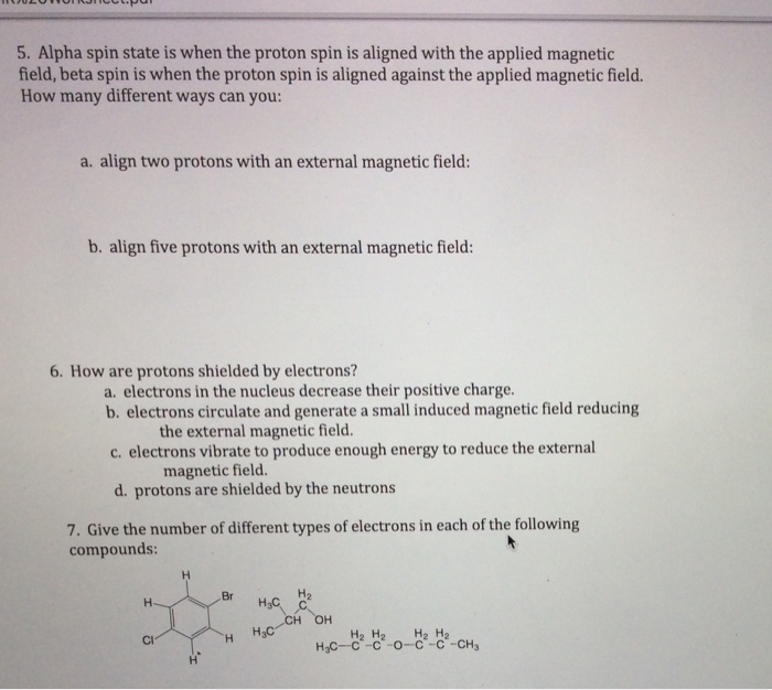 Solved NMR Spectra Worksheet Name 1. Connect the peaks in