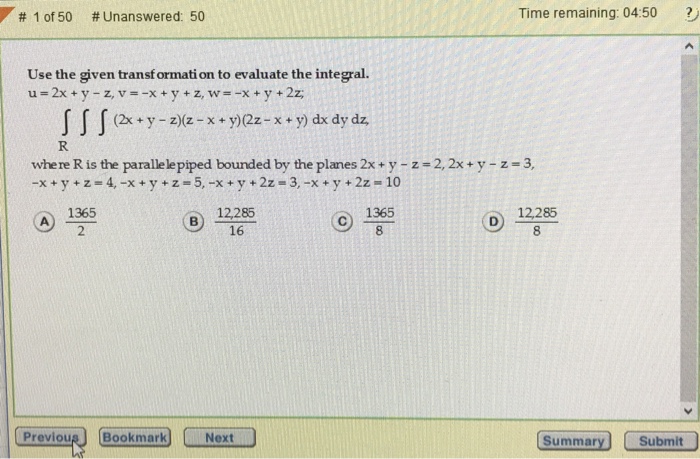 Solved Use the given transformation to evaluate the | Chegg.com
