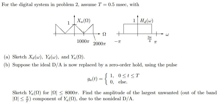 For the digital system in problem 2, assume T 0.5 | Chegg.com