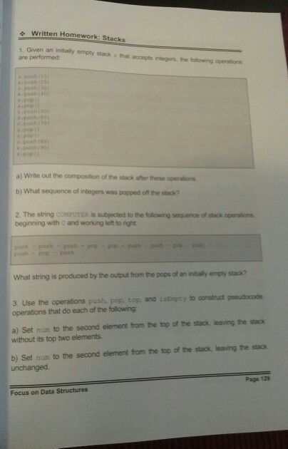 I want to see your approach on how to do these stack | Chegg.com