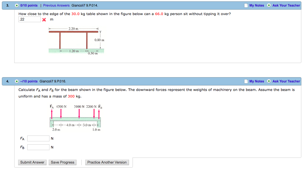 Solved 3. 0/10 Points | Previous Answers Giancoli7 9.P014 My | Chegg.com