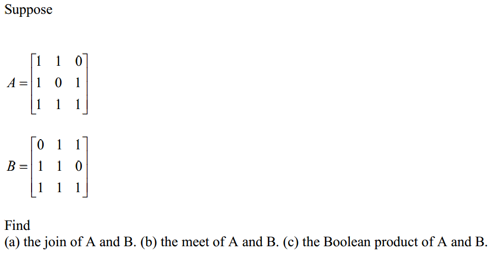 Solved Find (a) The Join Of A And B. (b) The Meet Of A And | Chegg.com