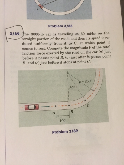 Solved The 3000-lb Car Is Traveling At 60 Mi/hr On The | Chegg.com