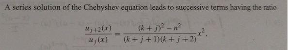 Solved A series solution of the Chebyshev equation leads to | Chegg.com