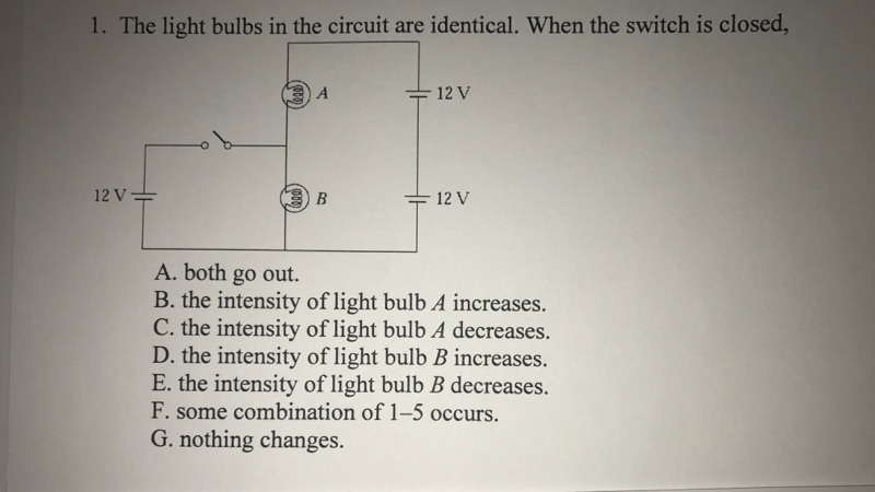 Solved The light bulbs in the circuit are identical. When | Chegg.com