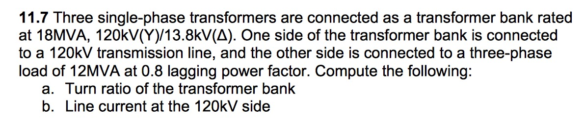 Solved Three single-phase transformers are connected as a | Chegg.com