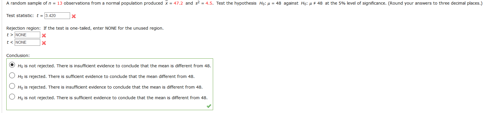 Solved A random sample of n = 13 observations from a normal | Chegg.com