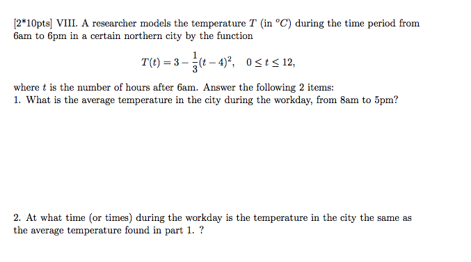 Solved A researcher models the temperature T in degree C Chegg