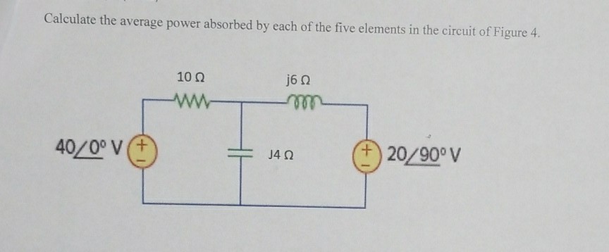 Solved Calculate The Average Power Absorbed By Each Of The