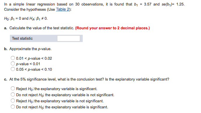 Solved In a simple linear regression based on 30 | Chegg.com