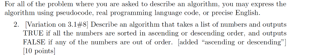 Solved For all of the problem where you are asked to | Chegg.com