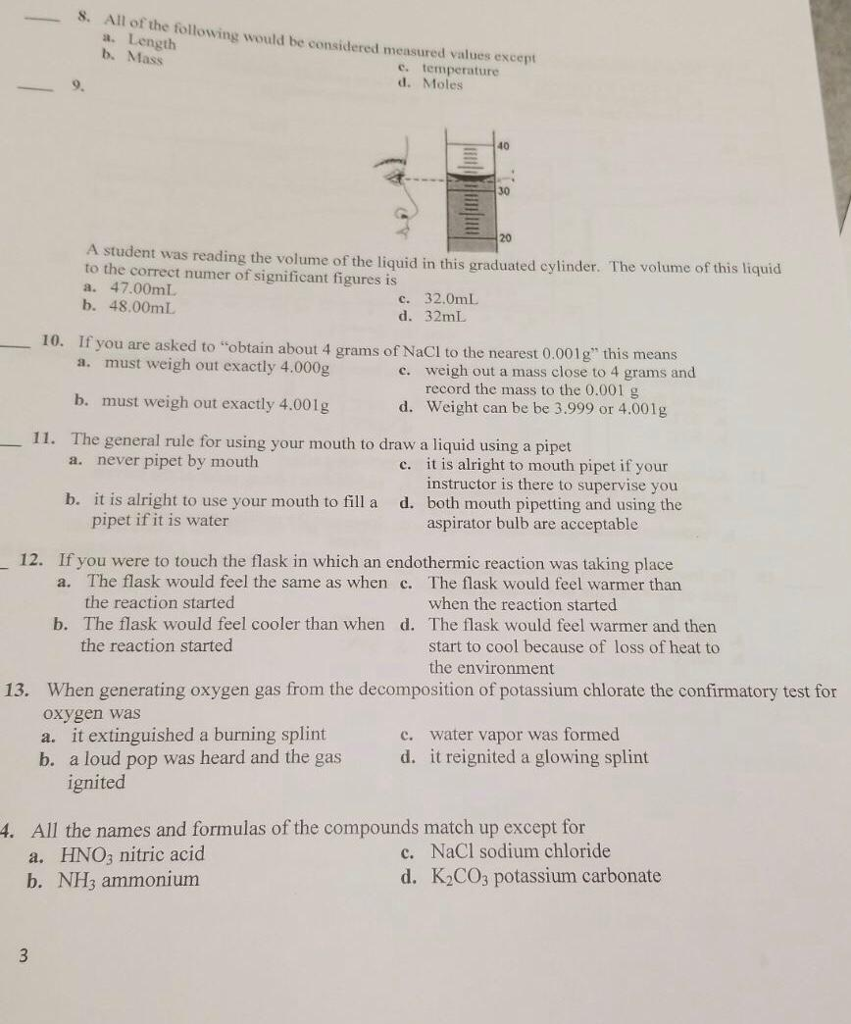 Solved s. All of the following would be considered measured | Chegg.com