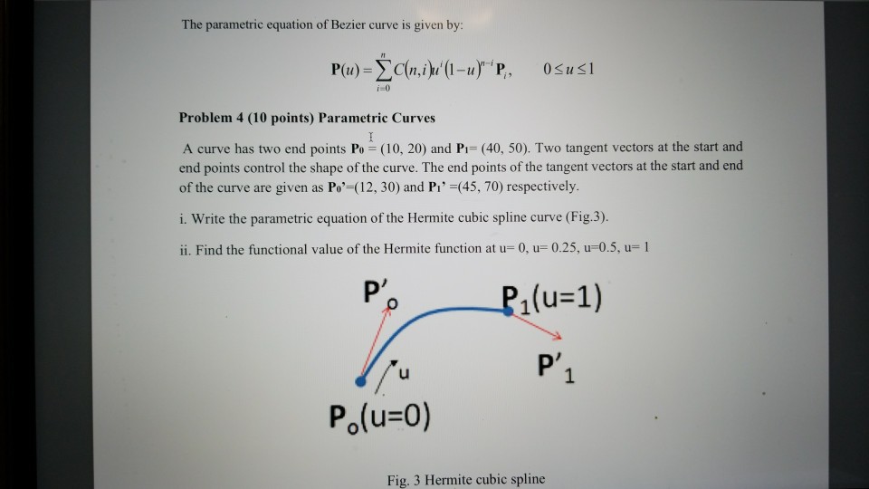 Bezier Curve Parametric Equation