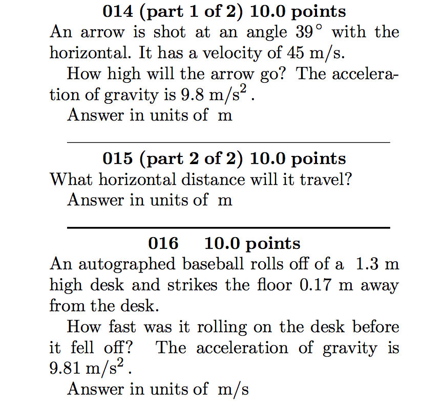 Solved An arrow is shot at an angle 39? with the horizontal. | Chegg.com