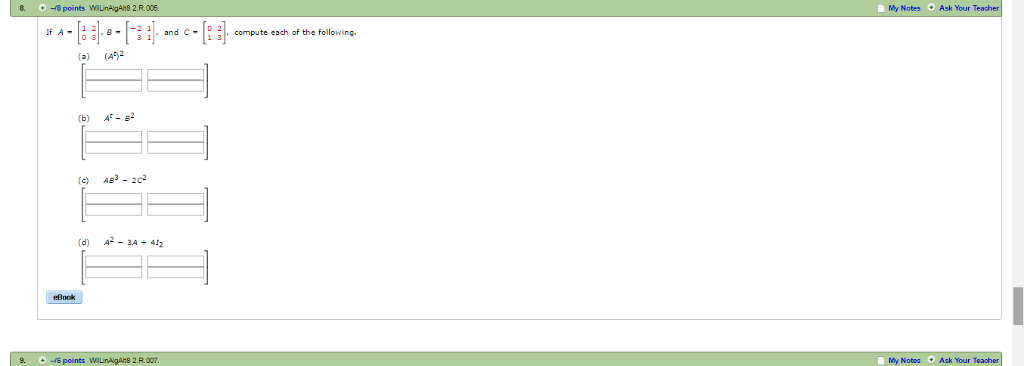 Solved If A = [1 2 0 3], B = [-2 1 3 1], and C = [0 2 1 | Chegg.com