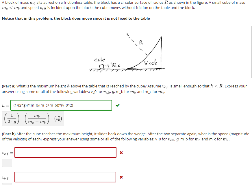 Solved A block of mass my sits at rest on a frictionless | Chegg.com