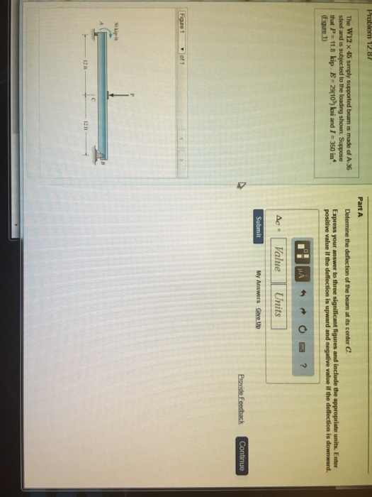 solved-the-w12-times-45-simply-supported-beam-is-made-of-chegg