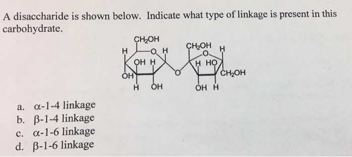 type of linkage present in carbohydrates