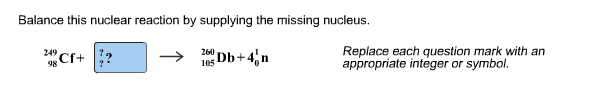 Solved Balance this nuclear reaction by supplying the | Chegg.com