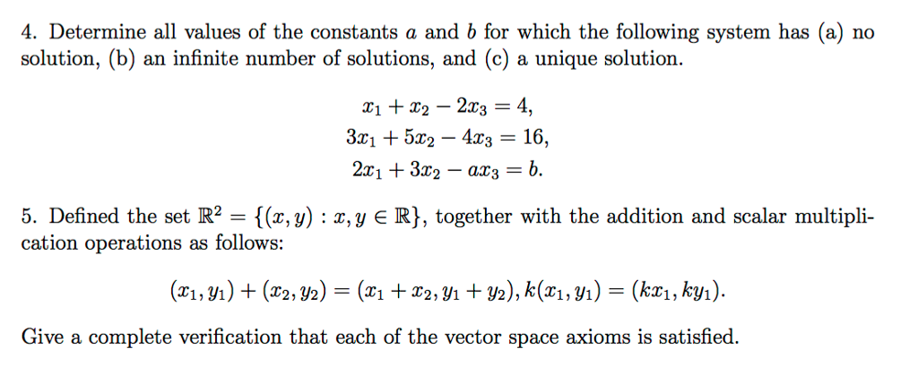 Solved Determine All Values Of The Constants A And B For | Chegg.com