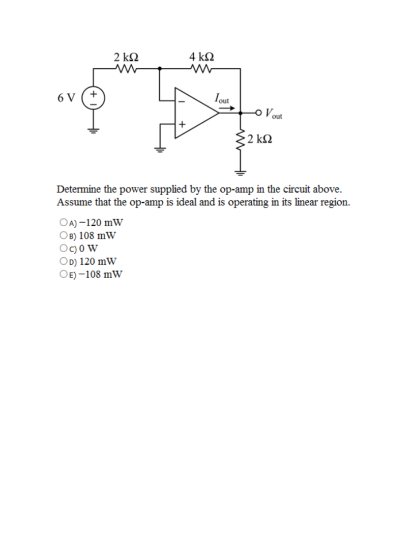 Solved determine the power supplied by the opamp in the