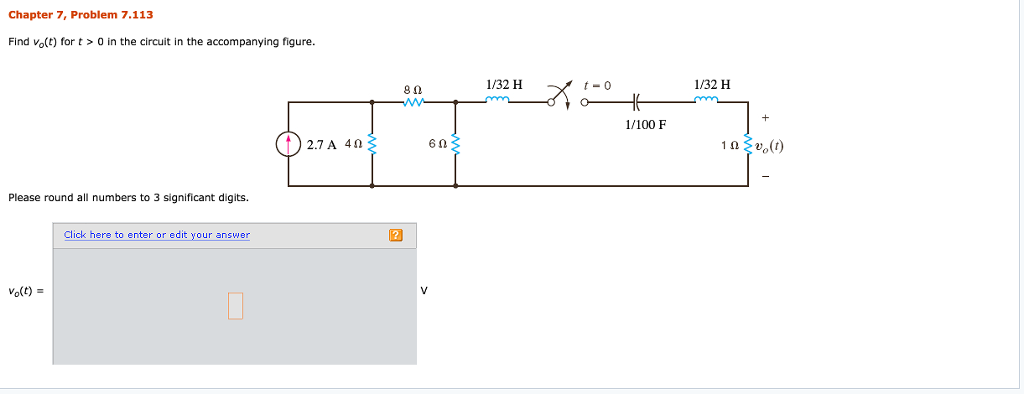 Solved Find v_o(t) for t > 0 in the circuit in the | Chegg.com