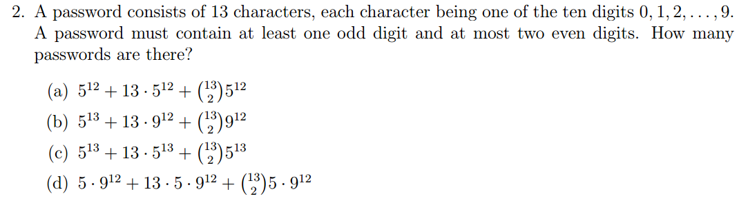 A password consists of 13 characters, each character | Chegg.com