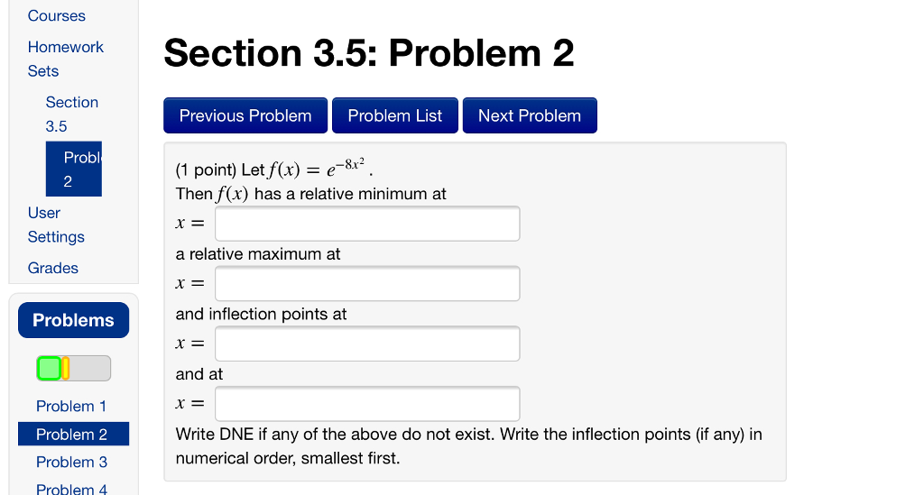 Solved Courses HomeworkSection 3.5: Problem 2 Sets Section | Chegg.com
