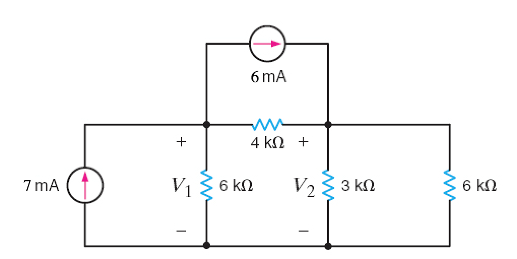 Solved Q1: Find (a)V1 and (b)V2 in the circuit in the figure | Chegg.com