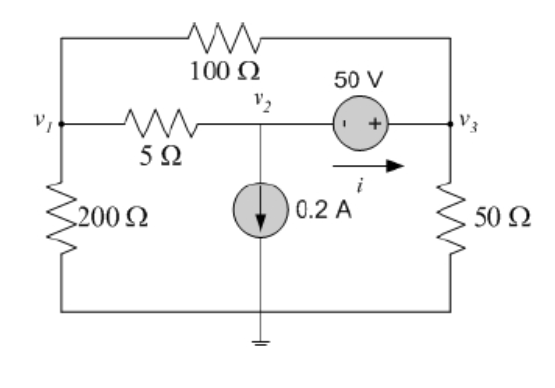 Solved 100 Ω 50 V 5Ω 200 Ω 0.2 A 50Ω | Chegg.com