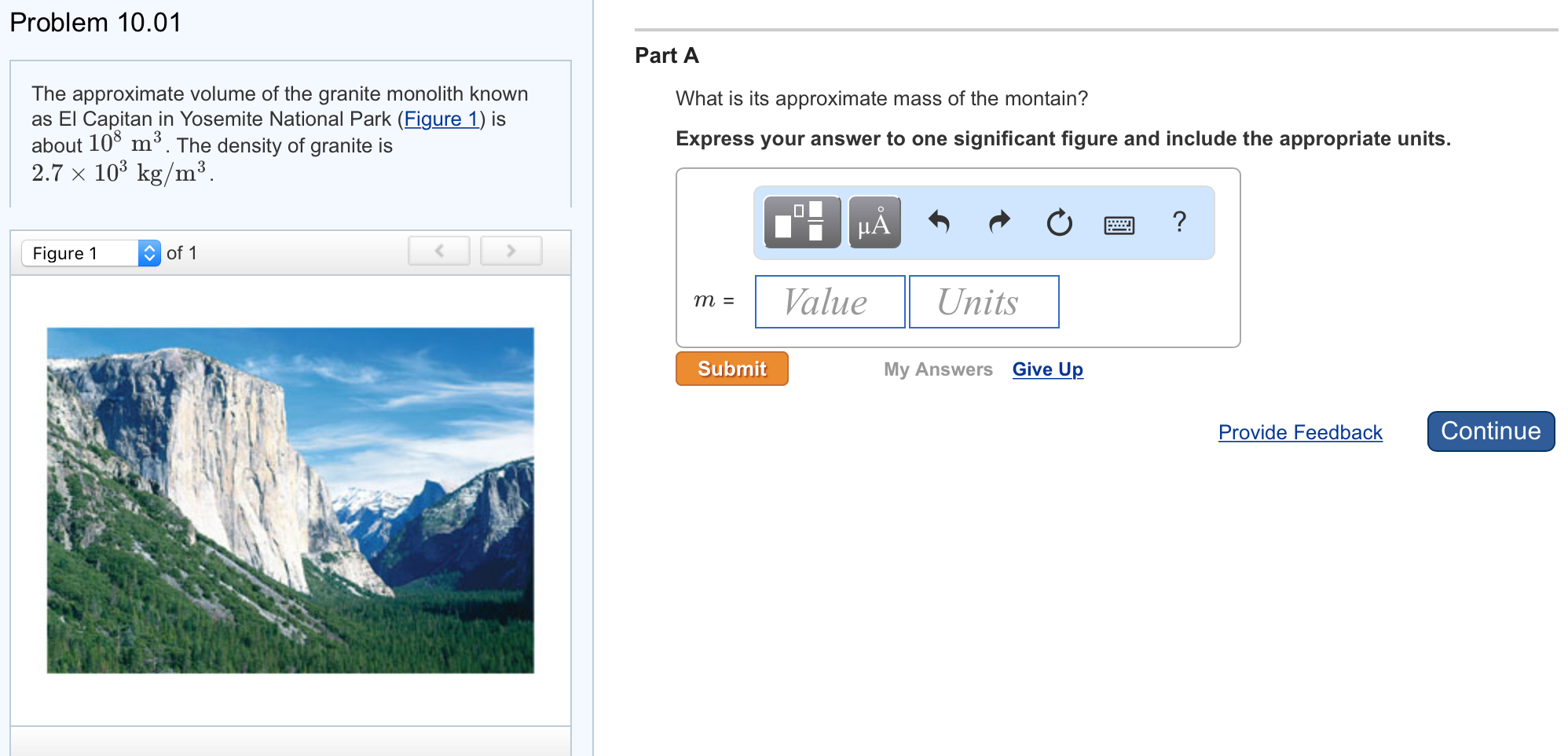 Solved Problem 10.01 The approximate volume of the granite | Chegg.com