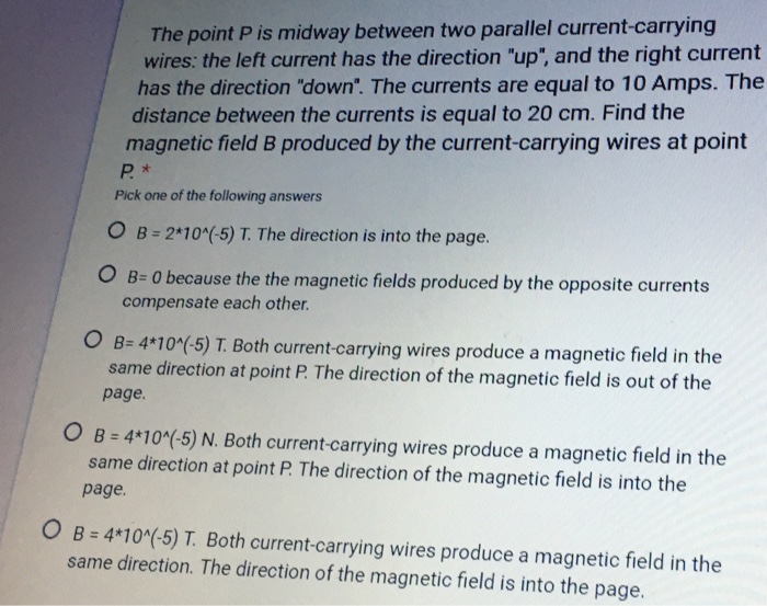 Solved The point P is midway between two parallel