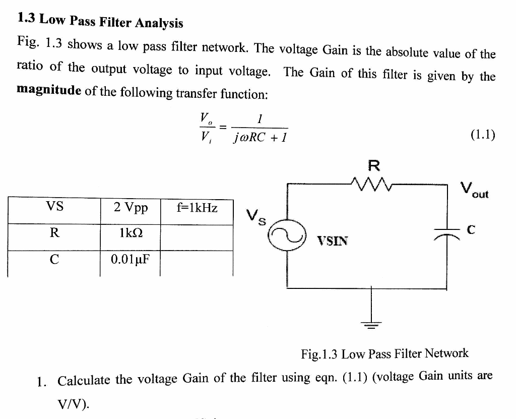 Capacitor Formula For Low Pass Filter At Karon John Blog