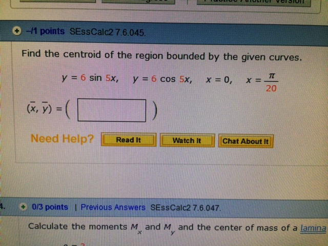 Solved Find the centroid of the region bounded by the given | Chegg.com