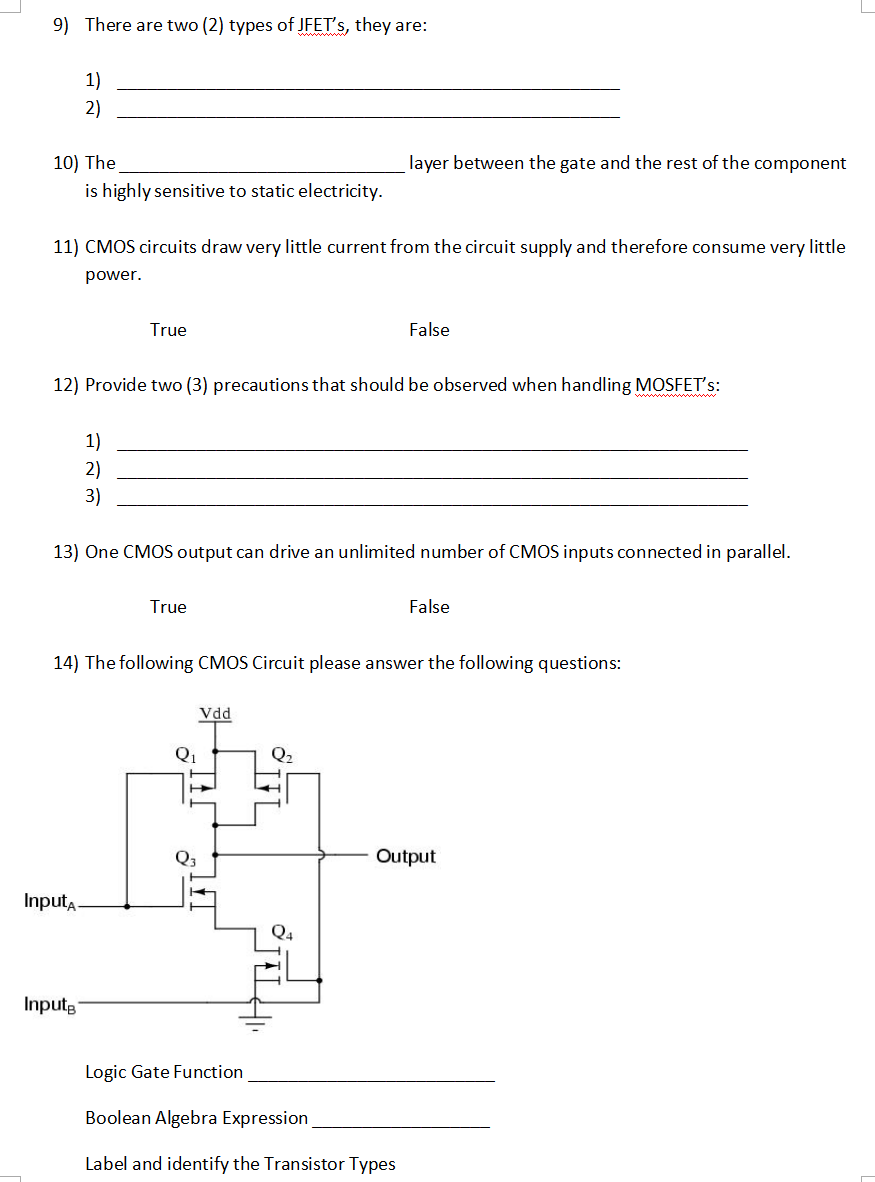 There are two (2) types of JFET's, they are The