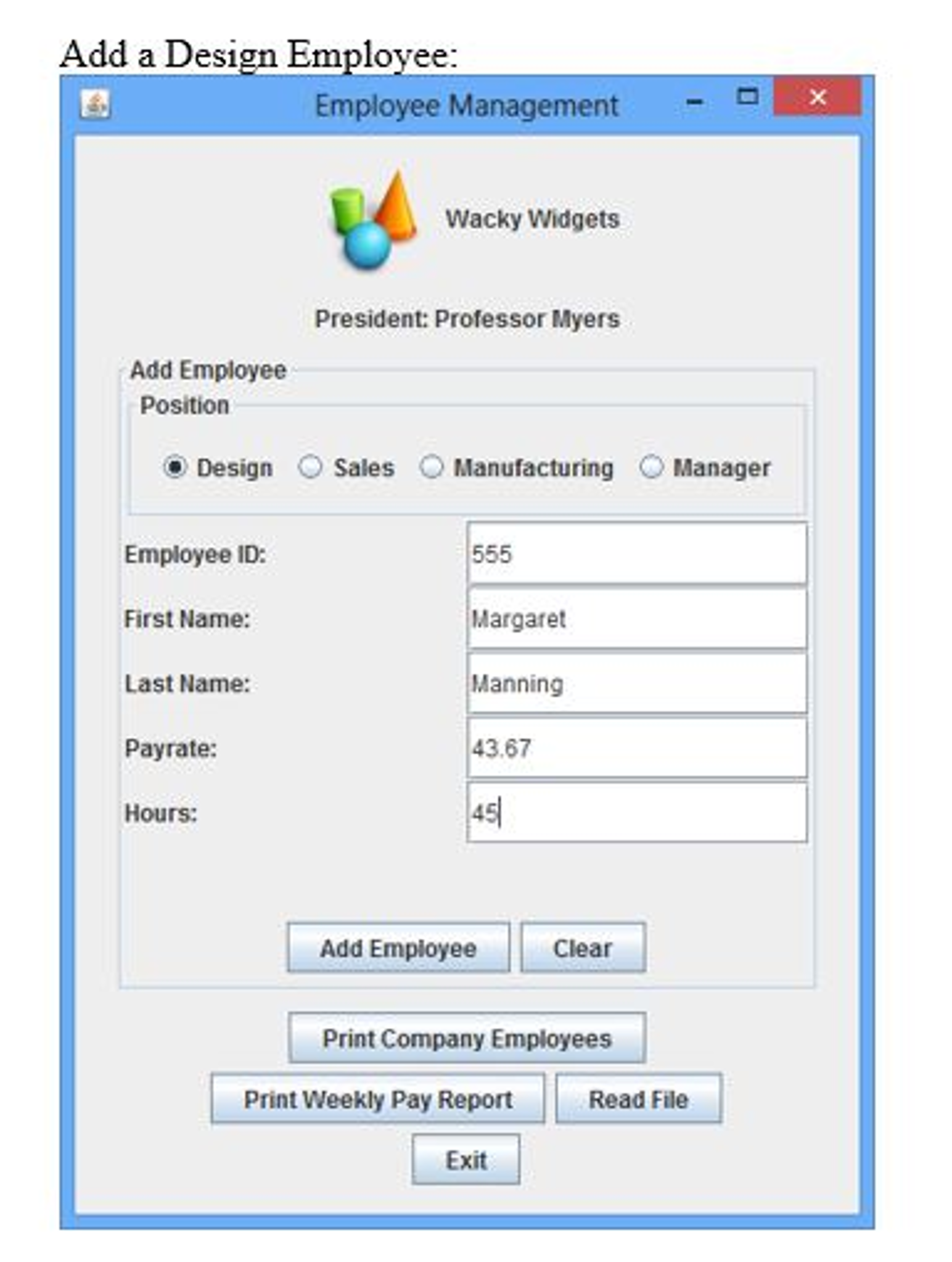 Can Somebody create only a GUI Driver class for | Chegg.com