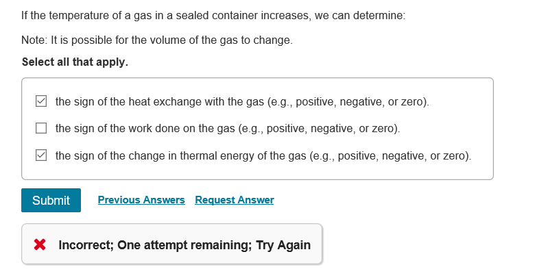 Solved If the temperature of a gas in a sealed container | Chegg.com